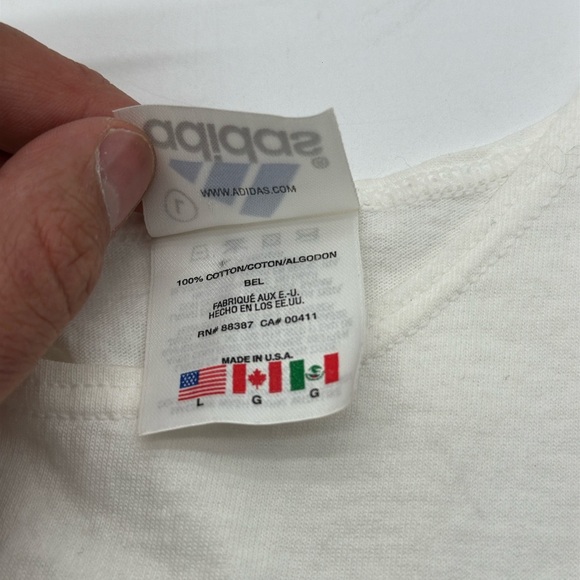 Vintage 90’s Adidas White Sleeveless Shirt Size Large - Picture 7 of 9